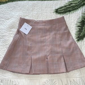 NWT adika pleated pink plaid skirt